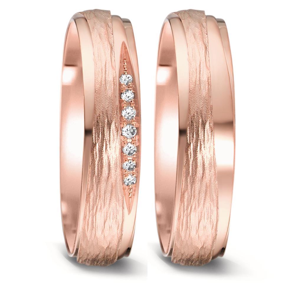 Partnerring 750/18 K Rosegold Diamant 0.048 ct, 7 Steine, tw-si
