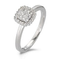 Ring 750/18K witgoud Diamant wit, 0.25 ct, 29 Steen, [Brillant], w-si