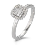 Ring 750/18K witgoud Diamant wit, 0.25 ct, 29 Steen, [Brillant], w-si