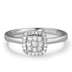 Ring 750/18K witgoud Diamant wit, 0.25 ct, 29 Steen, [Brillant], w-si