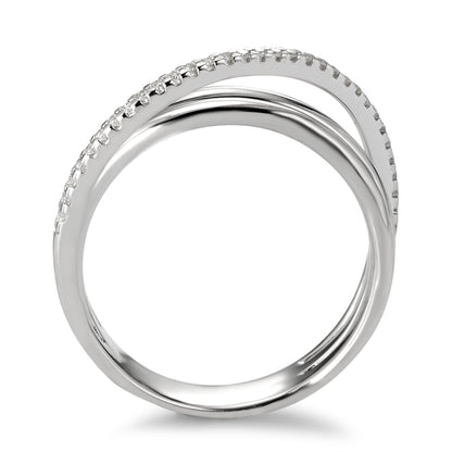 Ring 750/18K witgoud Diamant wit, 0.14 ct, 33 Steen, [Brillant], w-si
