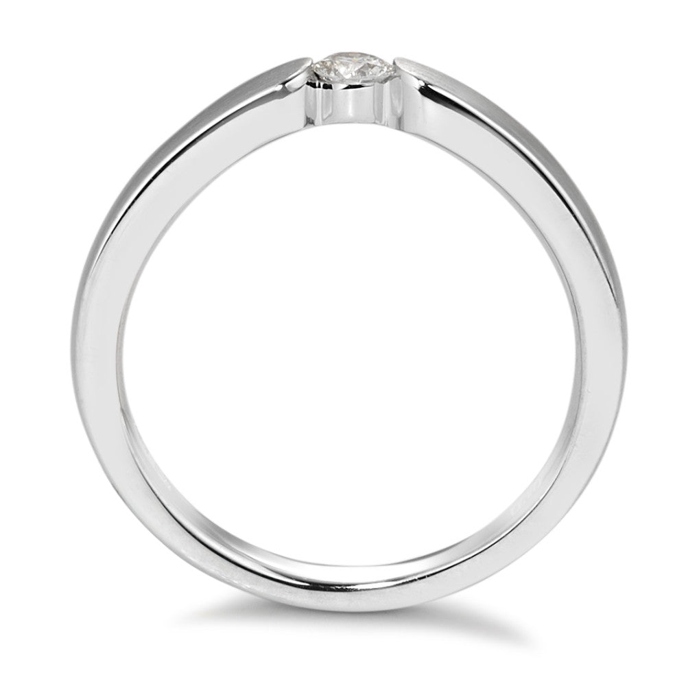 Solitaire ring 750/18K witgoud Diamant wit, 0.15 ct, [Brillant], w-si