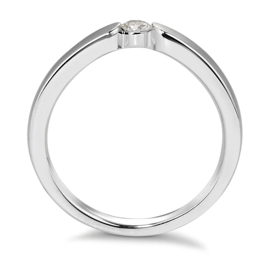 Solitaire ring 750/18K witgoud Diamant wit, 0.15 ct, [Brillant], w-si