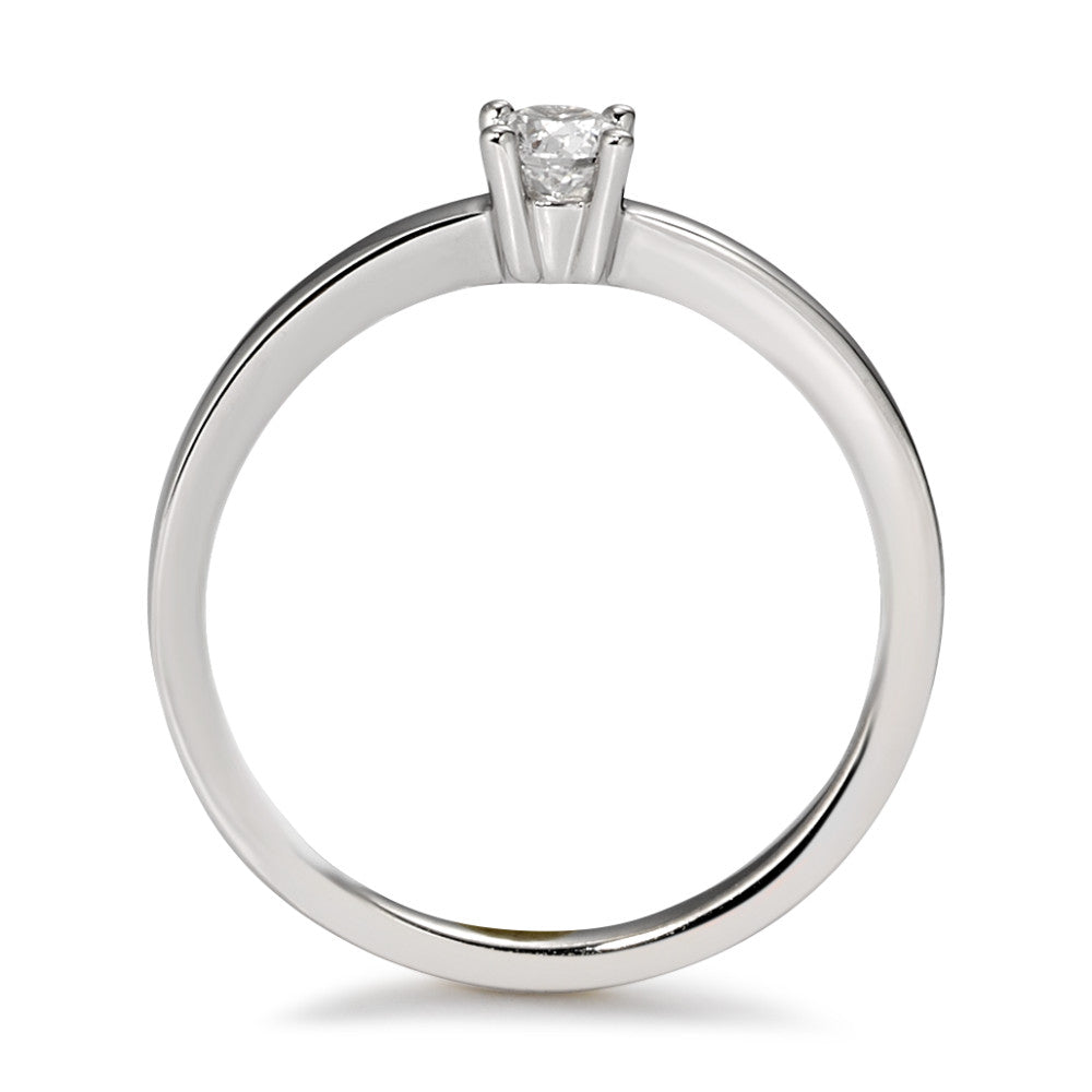 Solitaire ring 750/18K witgoud Diamant wit, 0.20 ct, [Brillant], w-si
