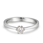 Solitär Ring 750/18 K Weissgold Diamant weiss, 0.20 ct, Brillantschliff, w-si
