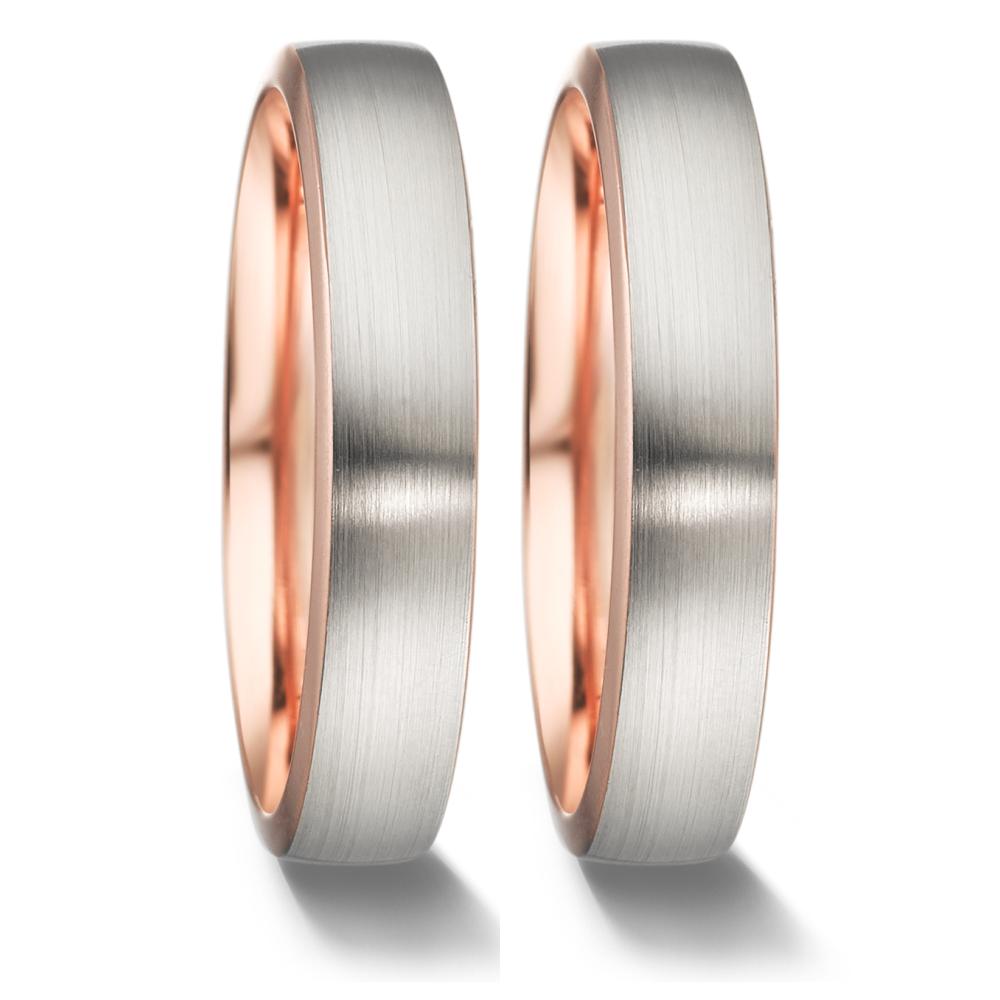 Partnerring 750/18K rood goud, 750/18K witgoud