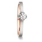 Bague solitaire Or rouge 18K, Or blanc 18K Diamant 0.25 ct, tw-vsi