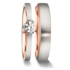 Partnerring 750/18K rood goud, 750/18K witgoud