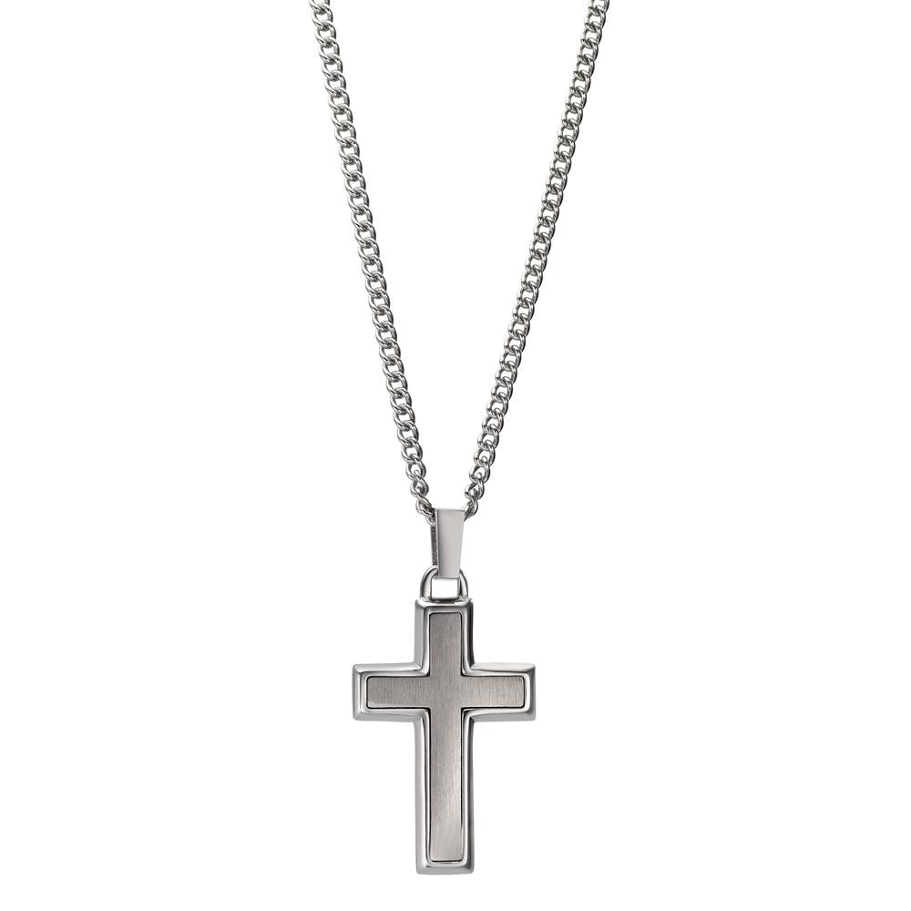 Chaînette avec pendentif Acier inoxydable Croix 55 cm