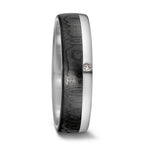 Partnerring 585/14K witgoud, Carbon Diamant 0.01 ct, tw-si