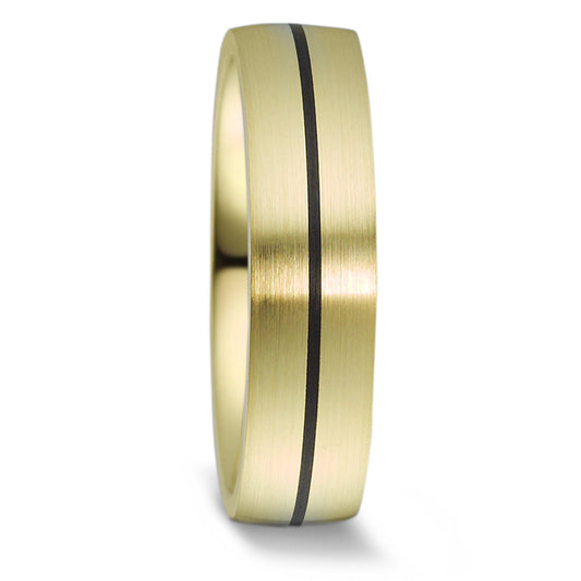 Partnerring 585/14K geel goud, Carbon