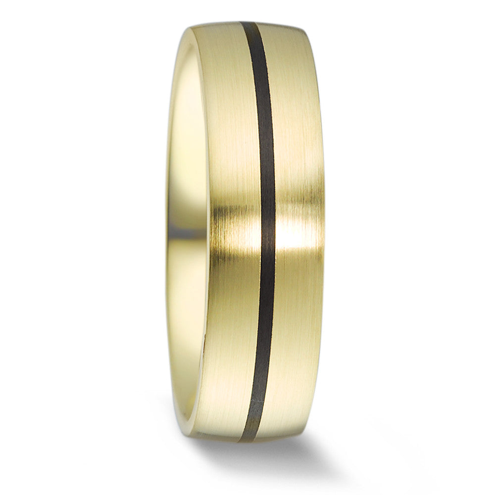 Partnerring 585/14K geel goud, Carbon