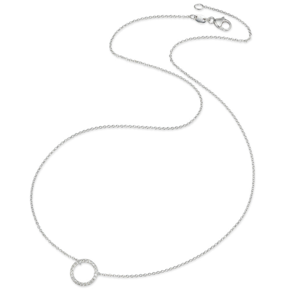 Collier Or blanc 18K Diamant 0.115 ct, w-si 42 cm Ø10 mm