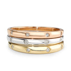 Aanschuifring 750/18K witgoud, 750/18K geel goud, 750/18K rood goud Diamant 0.13 ct, 13 Steen, w-si