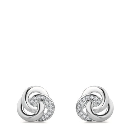Ohrstecker Silber Zirkonia rhodiniert Ø10 mm