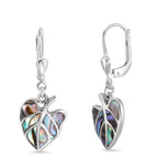 Pendant d'oreilles Argent Abalone Feuille
