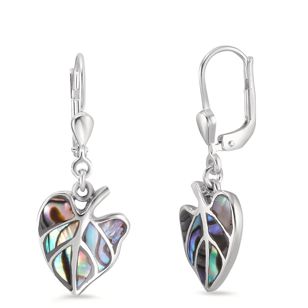 Pendant d'oreilles Argent Abalone Feuille
