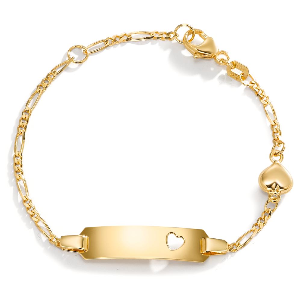 Gravurarmband 375/9 K Gelbgold Herz 12-14 cm verstellbar