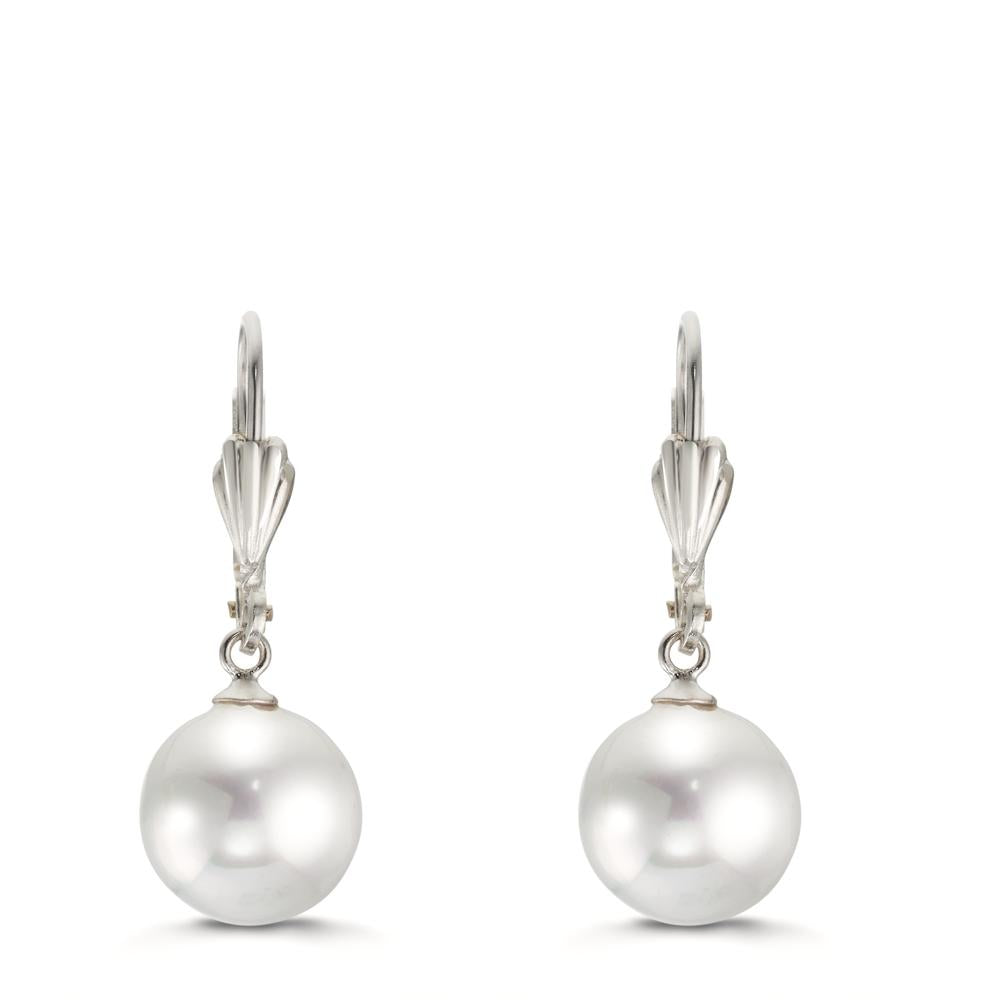 Ohrhänger antiallergisch shining Pearls weiss, 2 Perlen, 10 mm