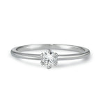 Solitär Ring 585/14 K Weissgold Diamant 0.20 ct, w-si