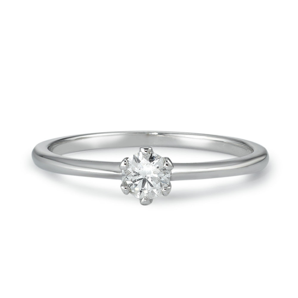 Bague solitaire Or blanc 14K Diamant 0.20 ct, w-si
