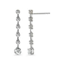Oorbellen 750/18K witgoud Diamant 0.49 ct, 12 Steen, w-si