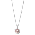 Collier 750/18 K Weissgold Morganit, Diamanten 0.06 ct, w-si 42-45 cm verstellbar