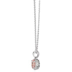 Collier 750/18 K Weissgold Morganit, Diamanten 0.06 ct, w-si 42-45 cm verstellbar