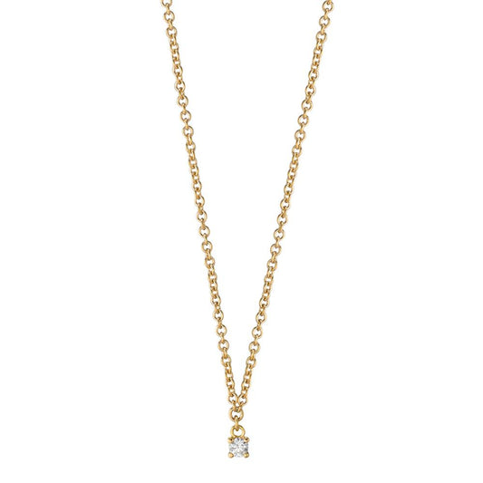 Collier 750/18K geel goud Diamant 0.04 ct, w-si 40-42 cm