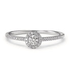 Solitaire ring 750/18K witgoud Diamant 0.21 ct, w-si