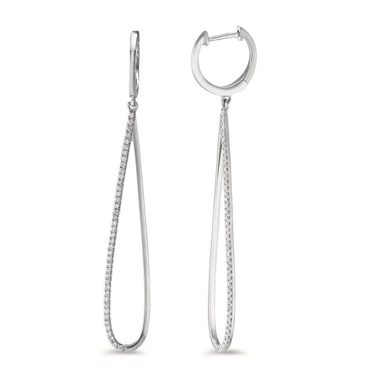 Oorbellen 750/18K witgoud Diamant 0.29 ct, w-si