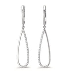 Oorbellen 750/18K witgoud Diamant 0.14 ct, w-si