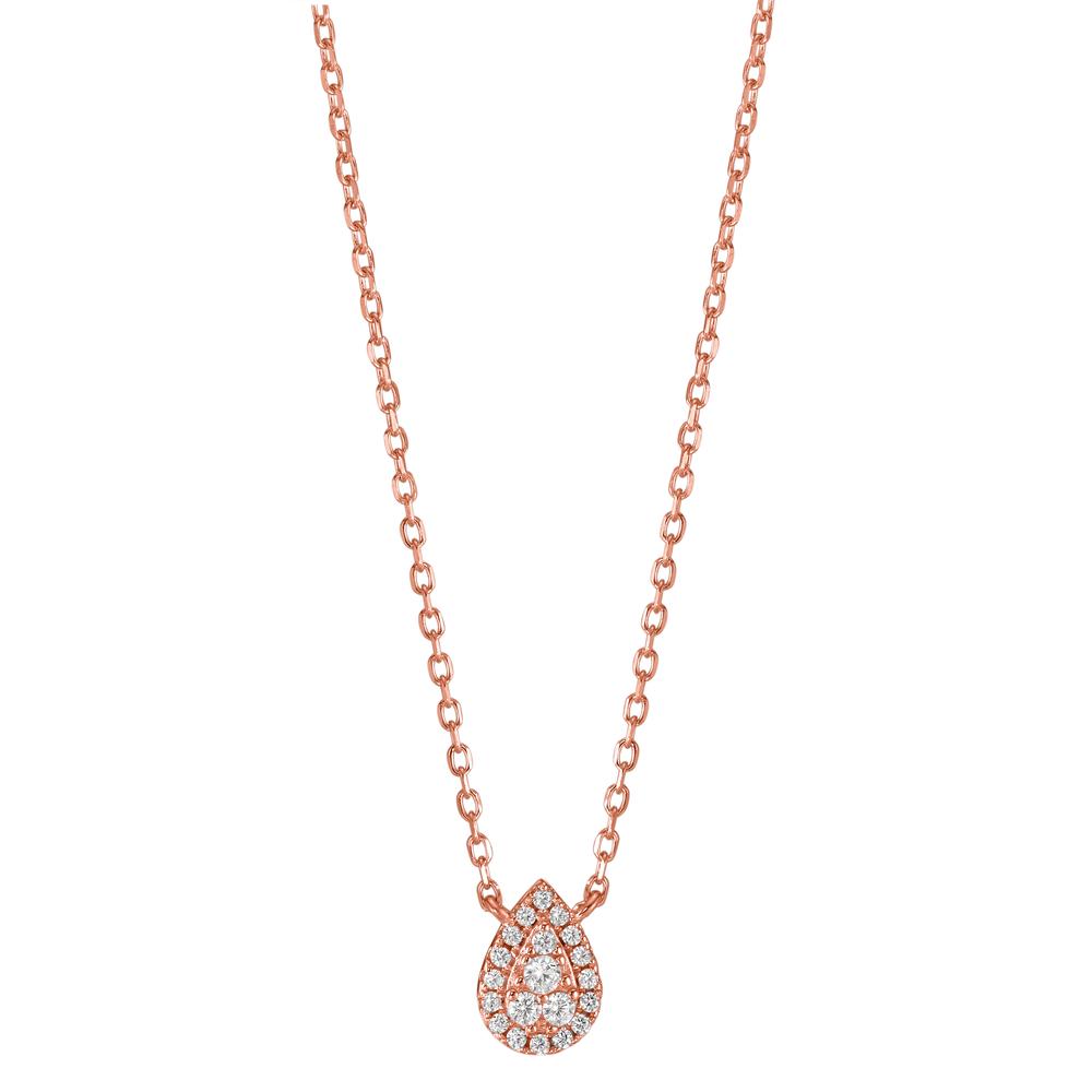Collier Silber Zirkonia rosé vergoldet 39-44 cm verstellbar