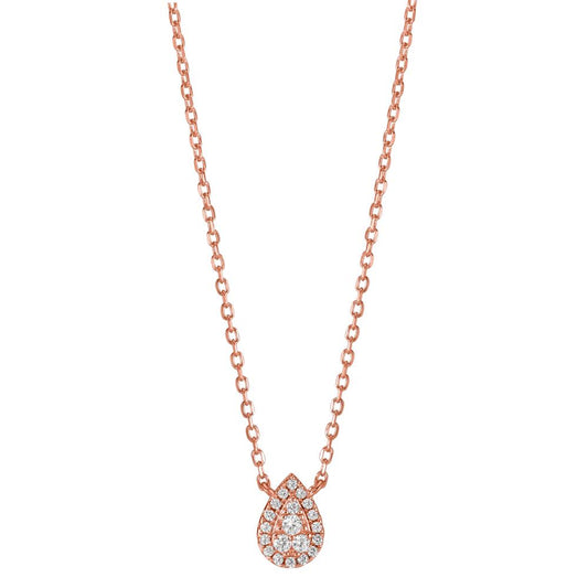 Collier Silber Zirkonia rosé vergoldet 39-44 cm verstellbar