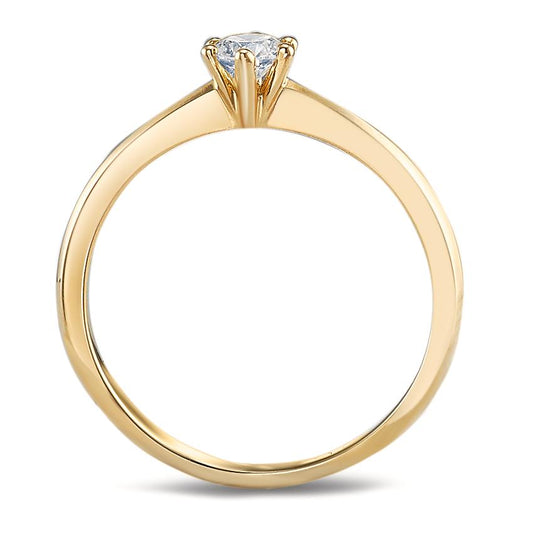 Solitaire ring 750/18K geel goud Diamant 0.20 ct, w-si
