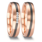 Partnerring 585/14K roségoud, Zirkonium