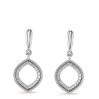 Oorbellen 750/18K witgoud Diamant 0.15 ct, 48 Steen, [Brillant], w-si