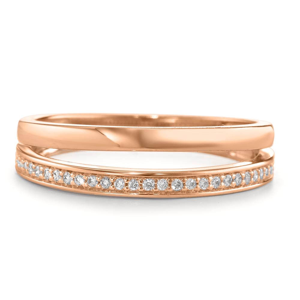 Ring 750/18K rood goud Diamant 0.06 ct, 13 Steen, [Brillant], w-si