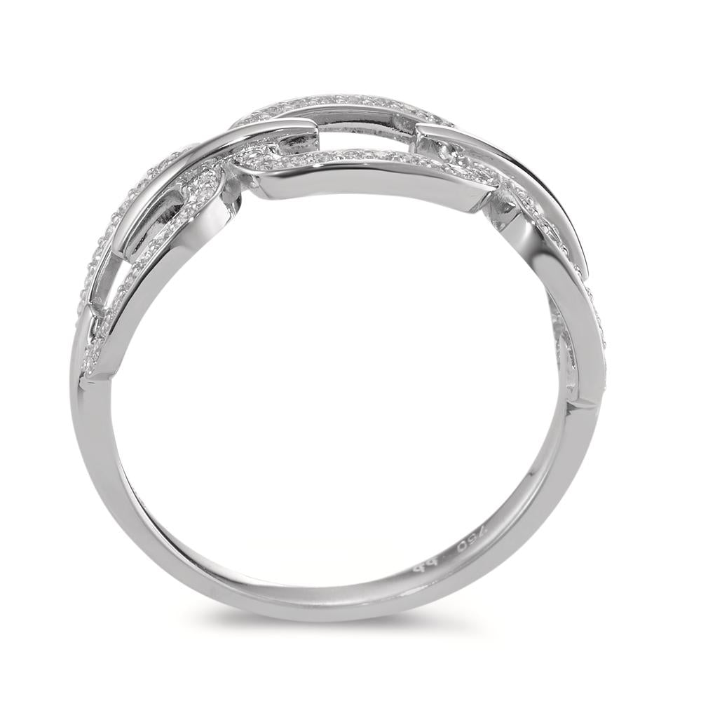 Fingerring 750/18 K Weissgold Diamanten 0.20 ct, Brillantschliff, w-si