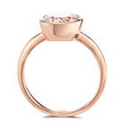 Bague Or rouge 18K Morganite champagne, ovale