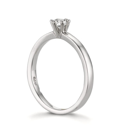 Solitär Ring 950 Platin Diamant weiss, 0.20 ct, Brillantschliff, w-si