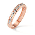 Memory ring 750/18K rood goud Diamant 0.50 ct, 15 Steen, w-si