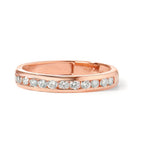 Memory ring 750/18K rood goud Diamant 0.50 ct, 15 Steen, w-si