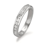Memory ring 750/18K witgoud Diamant 0.51 ct, 15 Steen, w-si