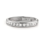 Memory ring 750/18K witgoud Diamant 0.51 ct, 15 Steen, w-si
