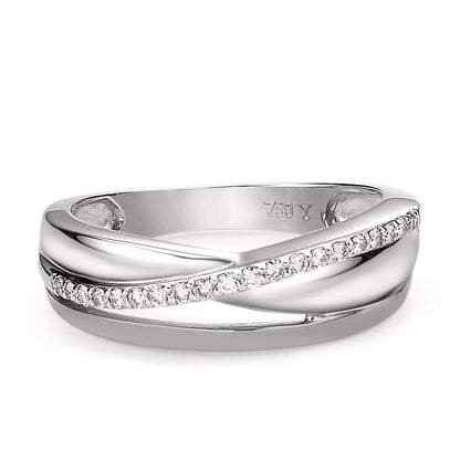 Ring 750/18K witgoud Diamant 0.15 ct, 20 Steen, w-si