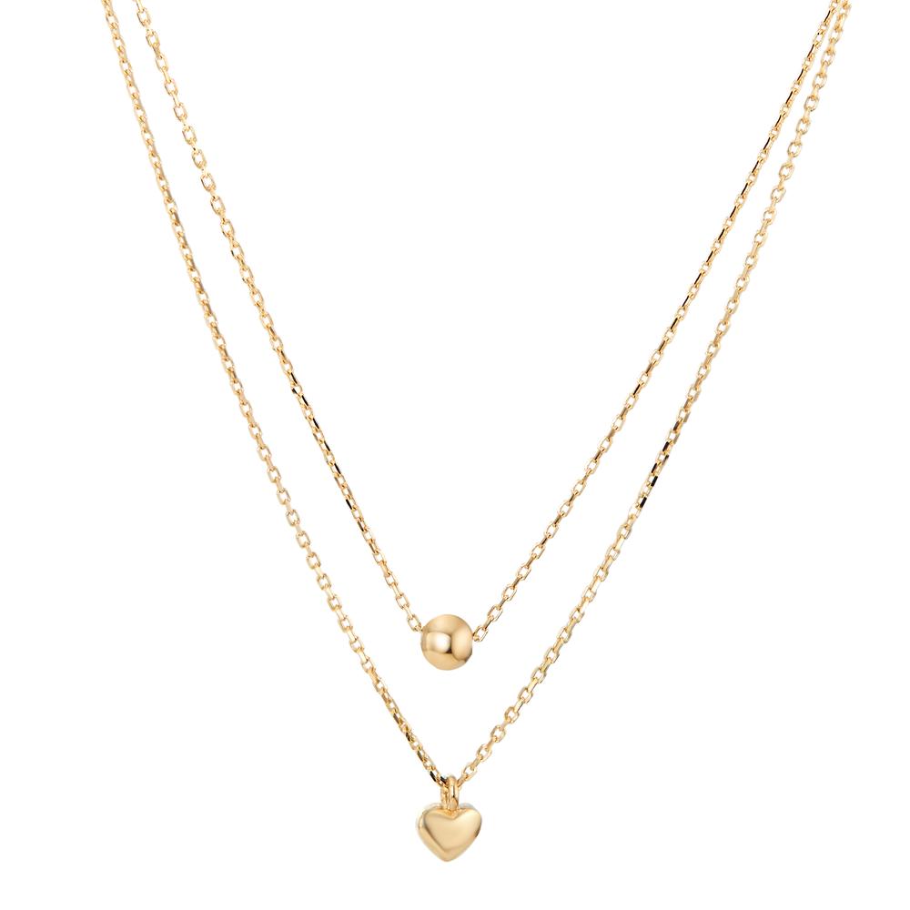 Collier 585/14 K Gelbgold Herz 42-45 cm verstellbar