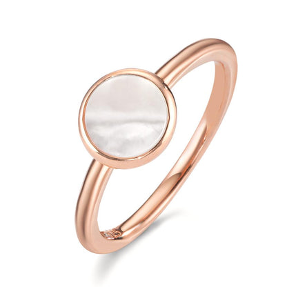 Bague Argent Plaqué or nacre blanc Ø7.5 mm