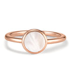 Bague Argent Plaqué or nacre blanc Ø7.5 mm