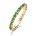 Memory ring 750/18K geel goud Granaat groente, 1.20 ct, 30 Steen